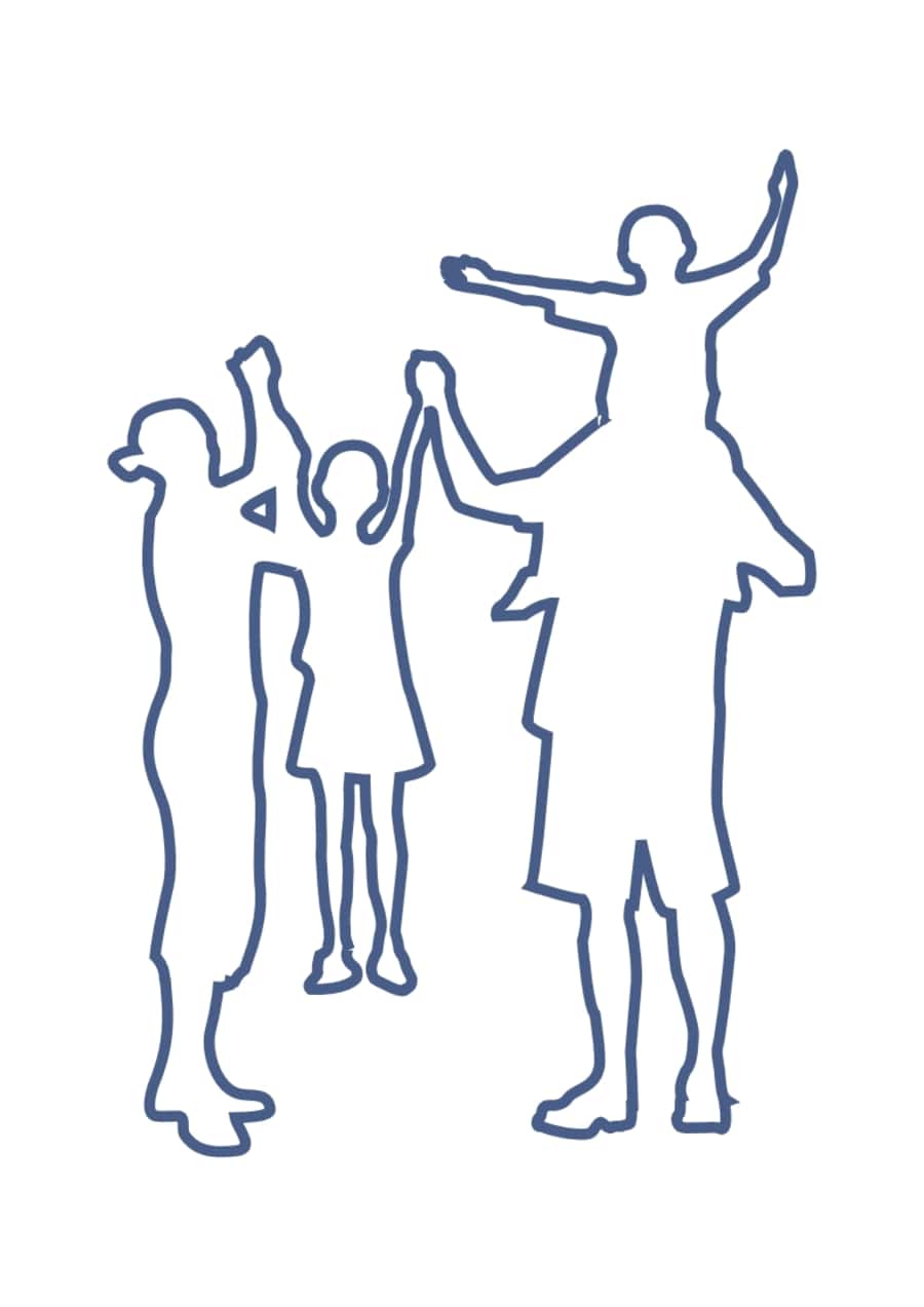 Family Reunion Child Father Silhouette Coloring Pages Free Vectors